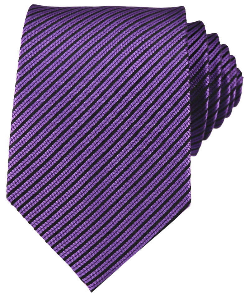 Secdtie Mens Dark Purple Woven Tie HANDMADE Luxury Suit Necktie Birthday Present - Image 1